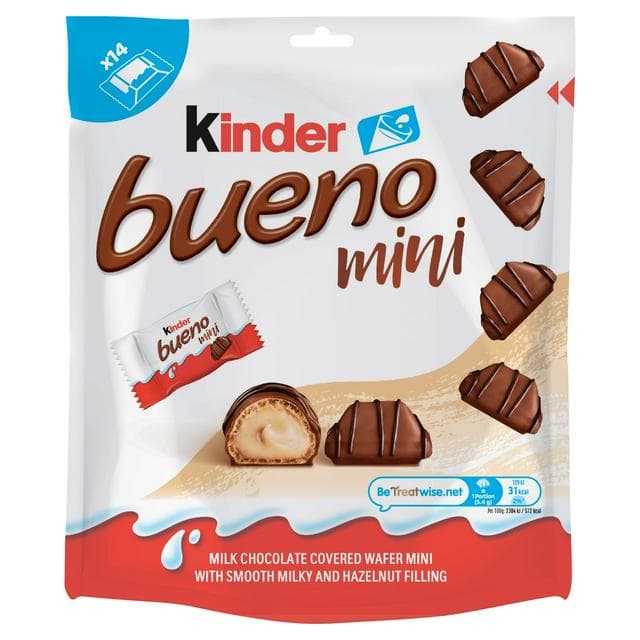 Kinder Bueno 14 x Mini Chocolate Wafer Bites 75.6g - gallery image 1