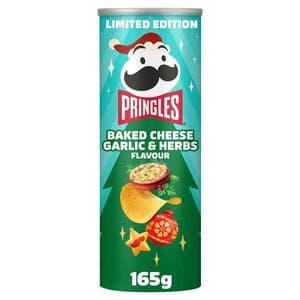 Pringles Baked 165g Cheese Garlic & Herbs Flavour Sharing Crisps