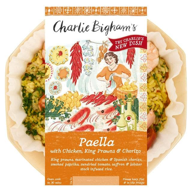 Charlie Bigham's 400g Paella with Chicken, King Prawns & Chorizo - gallery image 1