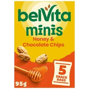 Belvita Minis 95g Honey & Chocolate Chips Multipack Biscuit