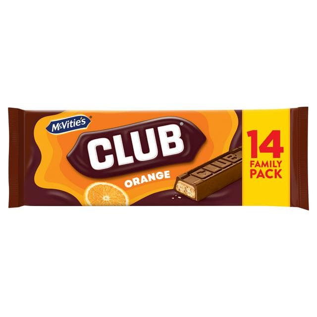 McVitie's Club 14 x 22g Orange Multipack Biscuit Bars - gallery image 1
