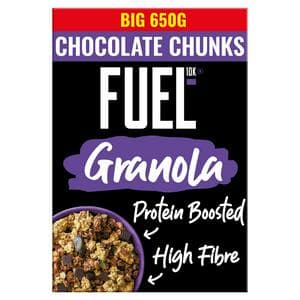 FUEL10K 650g Chocolate Chunks Protein Granola Breakfast Cereal