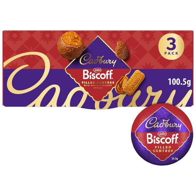 Cadbury Biscoff 3 x Filled Centres Chocolate 100.5g - gallery image 1