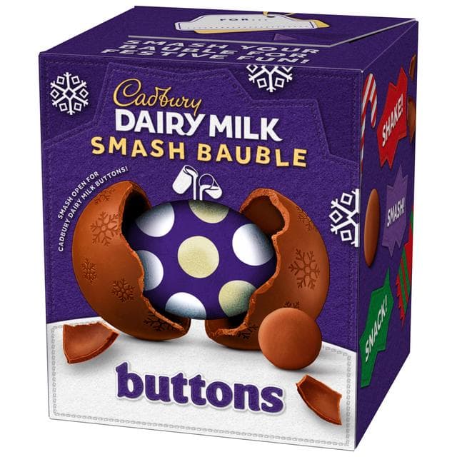 Cadbury Dairy Milk Smash Bauble 90g Buttons Chocolate Box - gallery image 3