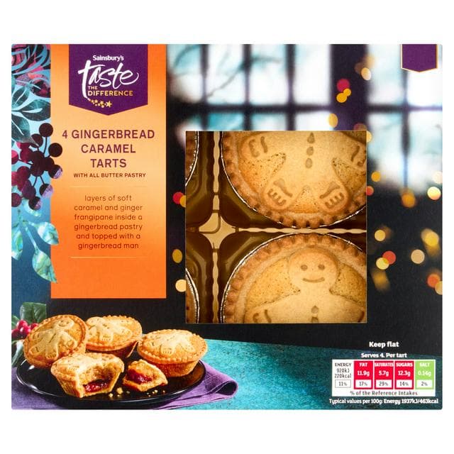 Sainsbury's 4 x Gingerbread Caramel Tarts with All Butter Pastry, Taste the Difference 190g - gallery image 1