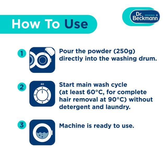 Dr. Beckmann Original Deep Clean Washing Machine Cleaner + Pet Hair Dissolver 250g - gallery image 5