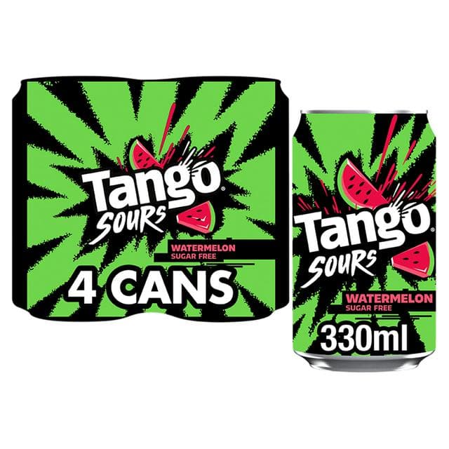 Tango Sours 4 x 330ml Watermelon Fizzy Drinks - gallery image 1