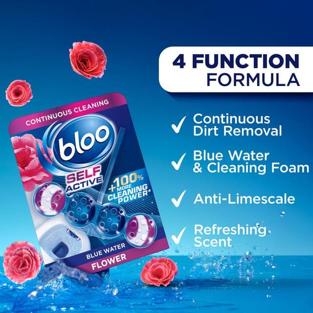 Bloo Self Active 2 x 50g Flower Toilet Rim Block - gallery image 2