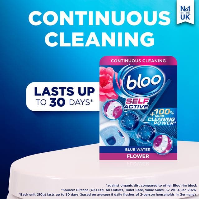Bloo Self Active 2 x 50g Flower Toilet Rim Block - gallery image 3