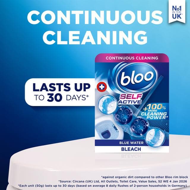 Bloo Self Active 50g Bleach Toilet Rim Block - gallery image 3