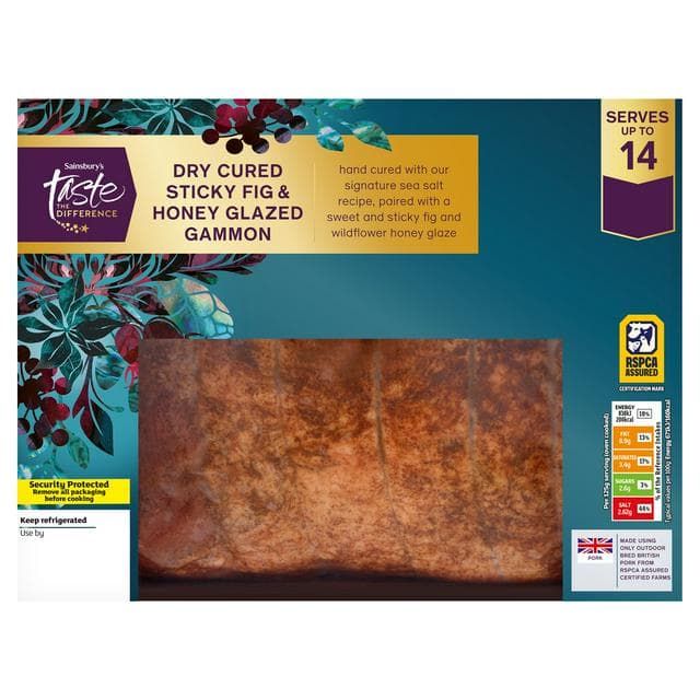 Sainsbury's 2kg Dry Cured Sticky Fig & Honey Glazed Gammon, Taste the Difference - gallery image 1