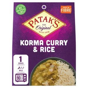 Patak's Indian 250g Korma Curry & Rice Microwave Ready Meal