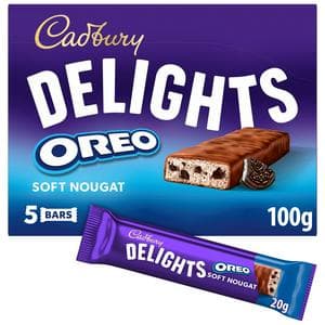 Cadbury Delights OREO Chocolate Nougat Bar 4 Pack Multipack 80 g