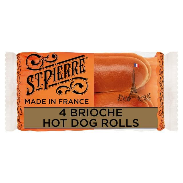 St Pierre 4 Brioche Pre-Cut Hot Dog Rolls - gallery image 1
