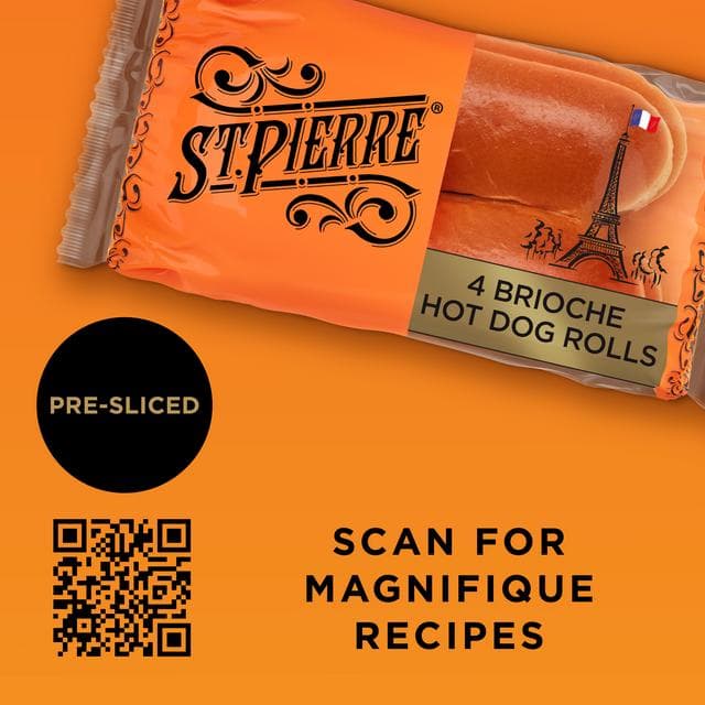 St Pierre 4 Brioche Pre-Cut Hot Dog Rolls - gallery image 6