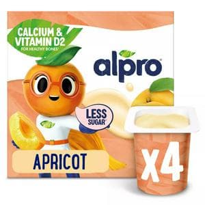 Alpro Kids 4 x 115g Soya Apricot Dairy Free Yoghurt Alternative