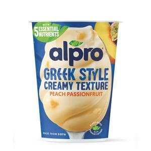 Alpro 400g Low Fat Dairy Free Greek Style Peach Passionfruit Yogurt Alternative