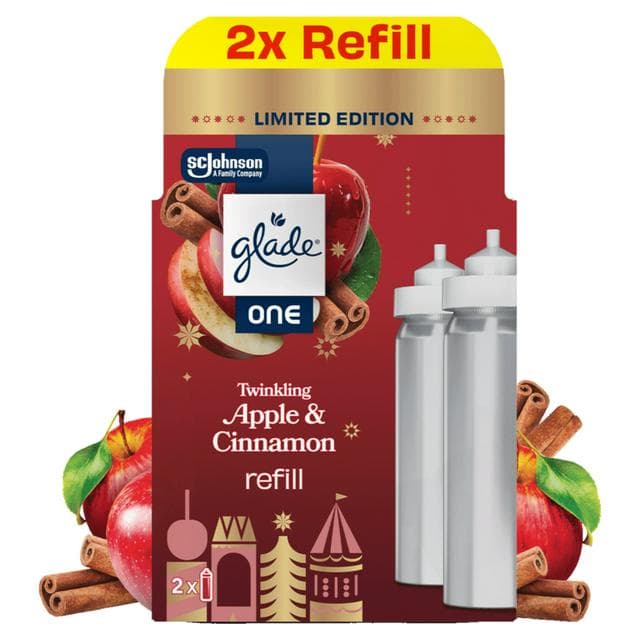 Glade ONE Festive Universal Capsule Refill Pack, Twinkling Apple & Cinnamon, 2x13ml - gallery image 1