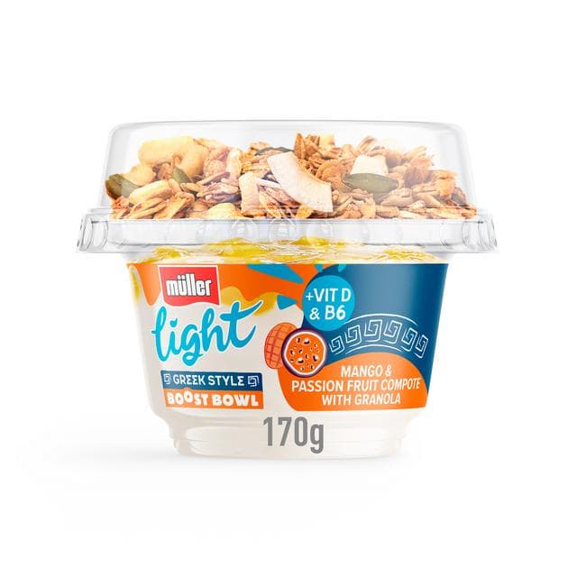 Müller Light 170g Low Fat Greek Style Yogurt Mango & Passion Fruit Compote with Granola - gallery image 2