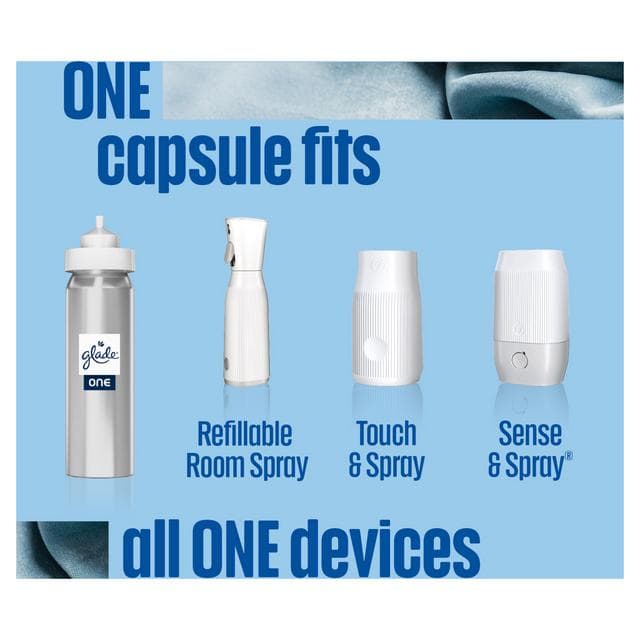 Glade One Pure Clean Linen Bathroom Starter Kit Touch & Spray Air Freshener 13ml - gallery image 5