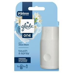 Glade One Pure Clean Linen Bathroom Starter Kit Touch & Spray Air Freshener 13ml