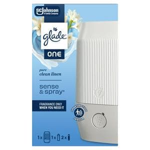 Glade One Pure Clean Linen Starter Kit Sense & Spray Air Freshener 13ml