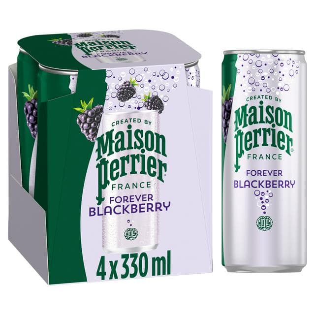 Maison Perrier Forever 4 x 330ml Blackberry Lightly Flavoured Sparkling Water - gallery image 1