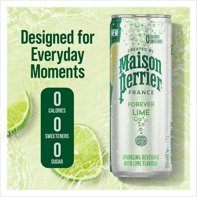 Maison Perrier 4 x 330ml Lime Refreshing Flavoured Sparkling Water - gallery image 3
