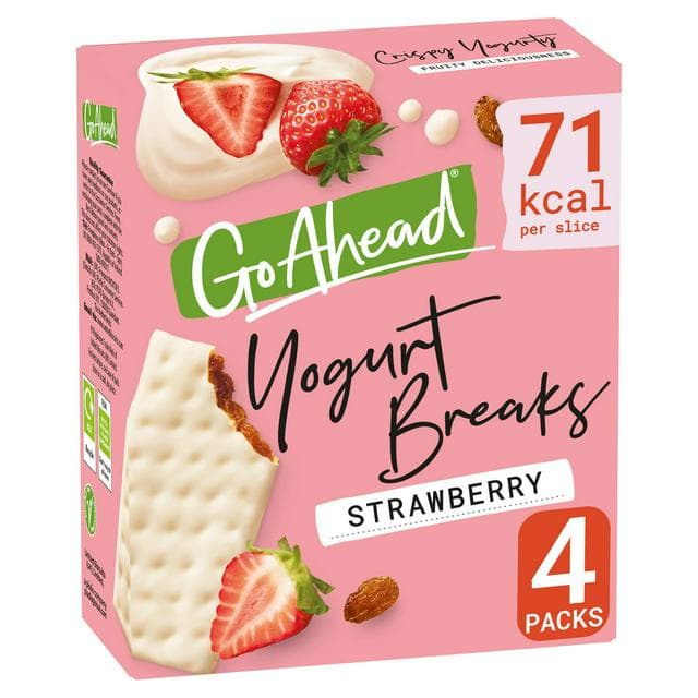 Go Ahead Yogurt Breaks 4 x 35.5g Strawberry Fruit Multipack Snack Bars - gallery image 1