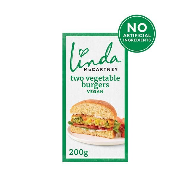 Linda McCartney 2 x Vegan Vegetable Burgers 200g - gallery image 1