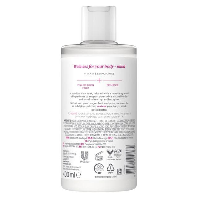 Dove Body + Mind 400ml Pink Dragon Fruit & Primrose Serum Infused Bath Soak - gallery image 6