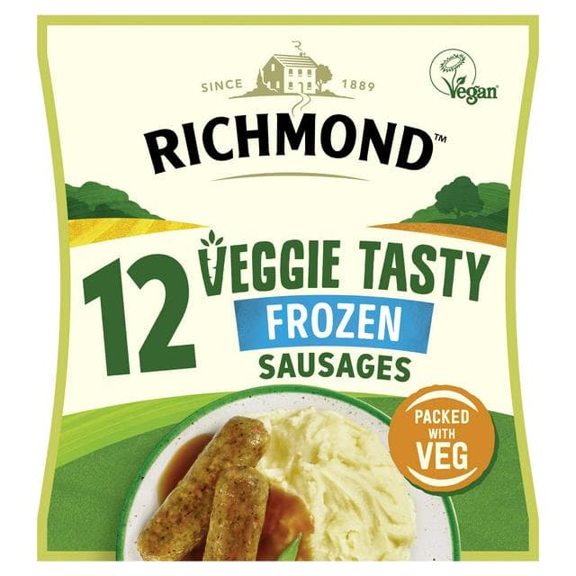 Richmond 12 x Veggie Tasty Vegetarian Sausages 456g - gallery image 1