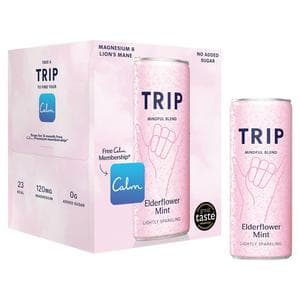 TRIP 4 x 250ml Elderflower Mint Sparkling Drink Cans