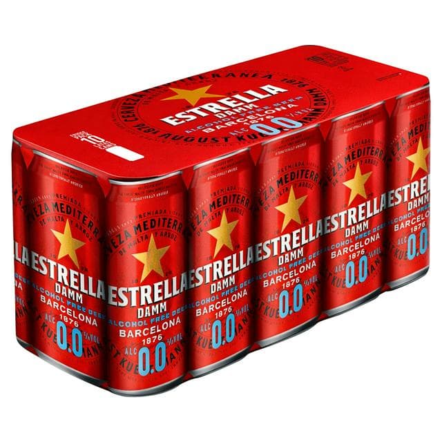 Estrella Damm 10 x 440ml Barcelona Alcohol Free Beer Cans - gallery image 1