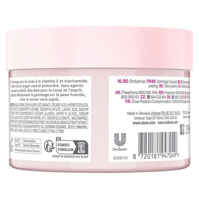 Dove Body + Mind 295ml Dragon Fruit & Primrose Smoothing Body Scrub - gallery image 2