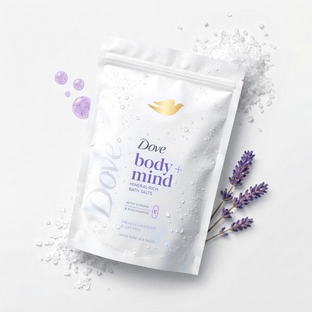 Dove Body + Mind 400g French Lavender Bath Salts - gallery image 2