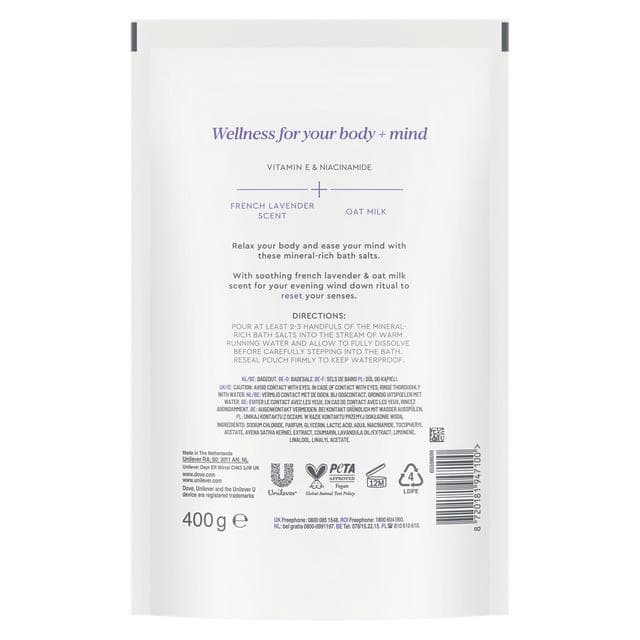 Dove Body + Mind 400g French Lavender Bath Salts - gallery image 6
