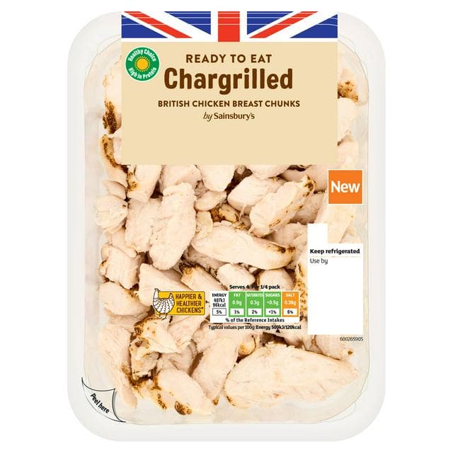 Sainsbury's 320g Chargrilled British Chicken Breast Chunks - gallery image 1
