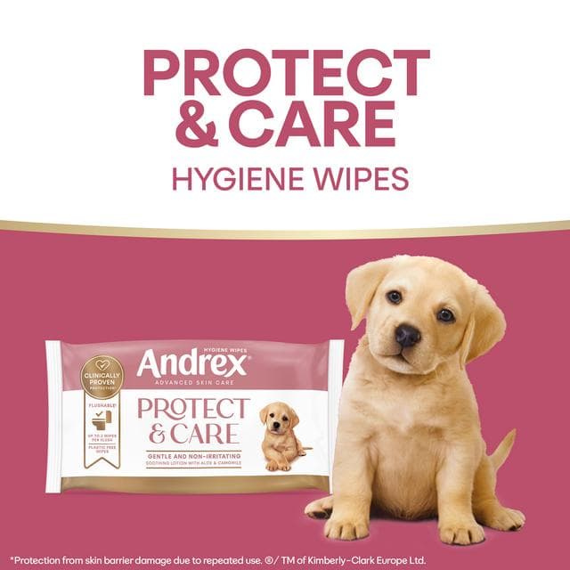 Andrex Protect & Care 36 x Flushable Moist Toilet Tissue Hygiene Wipes - gallery image 4