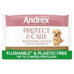 Andrex Protect & Care 36 x Flushable Moist Toilet Tissue Hygiene Wipes