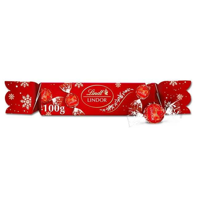 Lindt Lindor 100g Milk Chocolate Christmas Cracker - gallery image 1