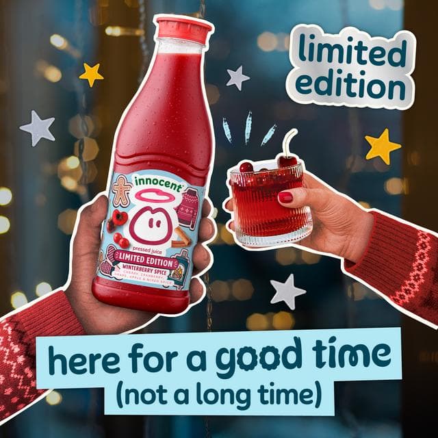 innocent 900ml Winterberry Spice Cherry, Cranberry & Mixed Spice Juice, Limited Edition - gallery image 2