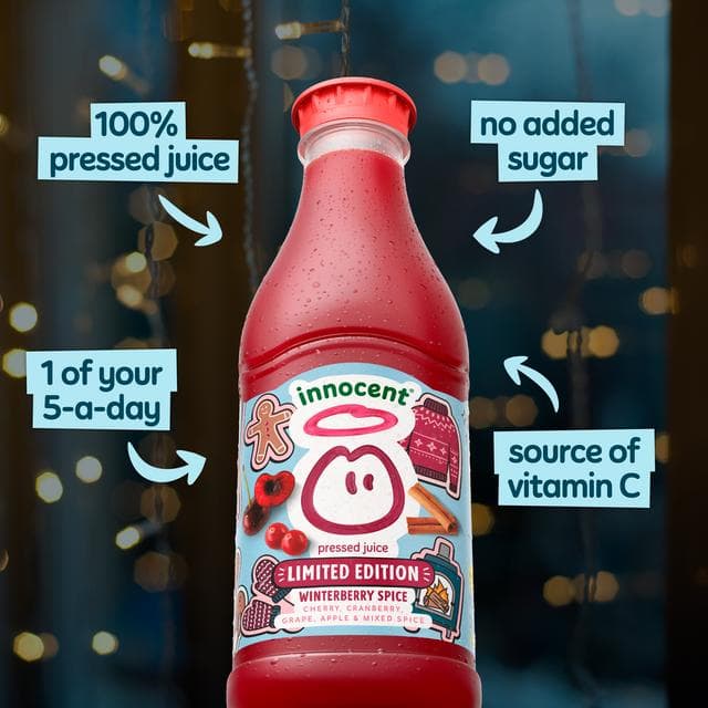 innocent 900ml Winterberry Spice Cherry, Cranberry & Mixed Spice Juice, Limited Edition - gallery image 3