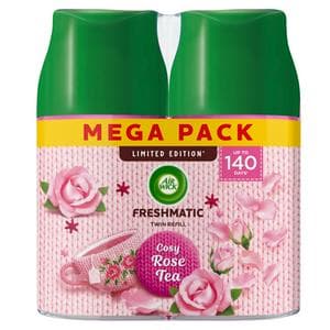 Air Wick Freshmatic Cosy Rose Tea Twin Refill Autospray Air Freshener, Limited Edition