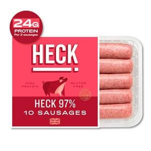 HECK! 10 x Gluten Free 97% Pork Sausages 660g