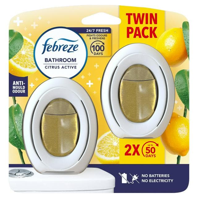 Febreze 2 x Citrus Fresh Bathroom Air Freshener Gel - gallery image 1
