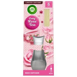 Air Wick Cosy Rose Tea Wine Essential Oils Reeds Diffuser, Limited Edition 42ml