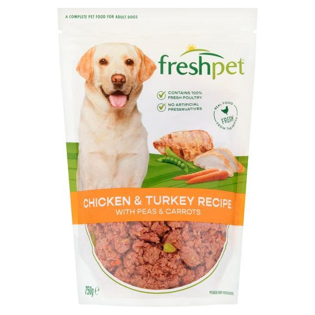 Freshpet 750g Chicken & Turkey Recipe with Peas & Carrots Fresh Dog Food - gallery image 1