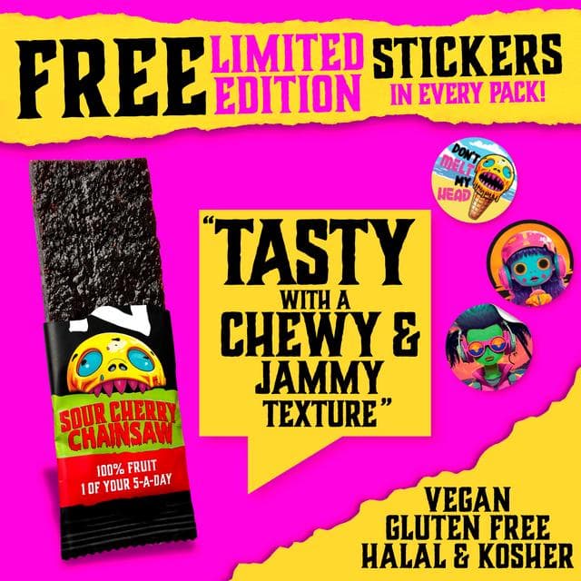 Zombie Sours 4 x 25g Fruit Bars 100g - gallery image 3
