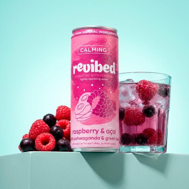 Revibed Calming 250ml Raspberry & Acai Lightly Sparkling Water Can - gallery image 5